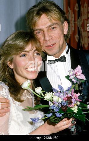 Oslo 1984-02: Celebrity wedding. Anita Skorgan and Jahn Teigen