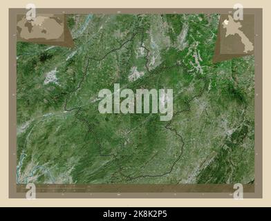 Louang Namtha, province of Laos. High resolution satellite map. Corner auxiliary location maps Stock Photo