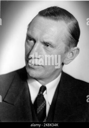 Oscar Torp (1893-1958) Norway's prime minister from 19/11-1951 to 22/1-1955. He was chairman of the Labor Party 1923-1945, Mayor of Oslo 1935-36. Storting representative 1950-53, 1954-58, Storting President 1955-1958. Has also been Minister of Defense, Minister of Social Affairs, Minister of Security, Finance Minister. Photo NTB / NTB Stock Photo