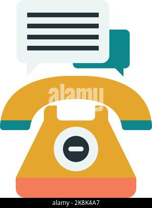 vintage old phone illustration in minimal style isolated on background Stock Vector