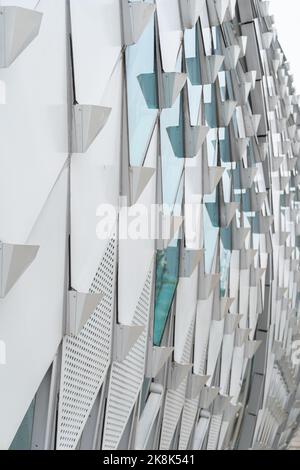 Close-up view of the detail of the pedestrian bridge Saloma Link in Kuala Lumpur. Stock Photo