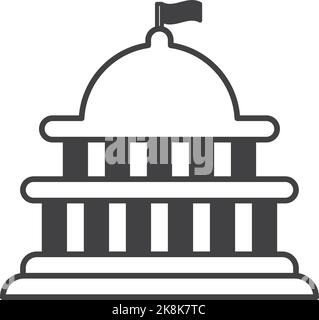 dome building illustration in minimal style isolated on background Stock Vector