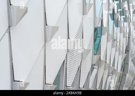 Close-up view of the detail of the pedestrian bridge Saloma Link in Kuala Lumpur. Stock Photo