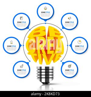 Infographic template with icons and 7 options or steps. Can be used for workflow layout, diagram, banner, webdesign. Vector illustration Stock Vector