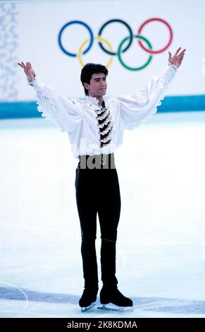 Hamar 19940219 OL 94 Lillehammer Winter Olympics at Lillehammer Figure skating, men, open. Olympic champion Aleksei Urmanov (Rus) Photo: Johnny Syversen / NTB Stock Photo