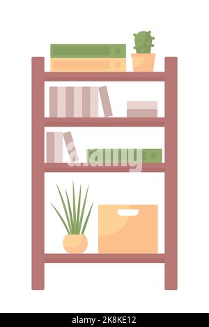 Rack with different items semi flat color vector object Stock Vector