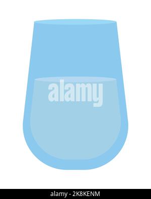 Glass of water semi flat color vector object Stock Vector