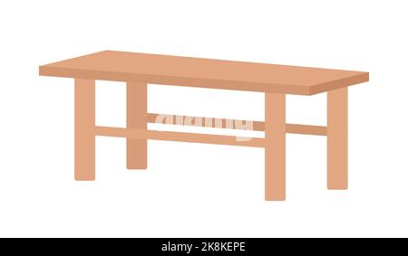 Low backless bench semi flat color vector object Stock Vector