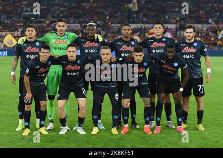 Rome, Italy. 23rd Oct, 2022. Napoli's starting lineup during football Serie A Match, Stadio Olimpico, As Roma v Napoli, 23rd Oct 2022 (credit photo AllShotLive/Sipa Usa ) Credit: Sipa USA/Alamy Live News Stock Photo