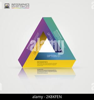 Modern infinite triangle. Infographics template. Vector illustration Stock Vector