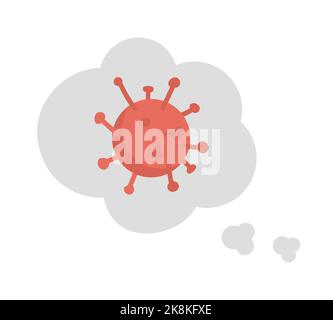 Fear of viral diseases semi flat color vector object Stock Vector