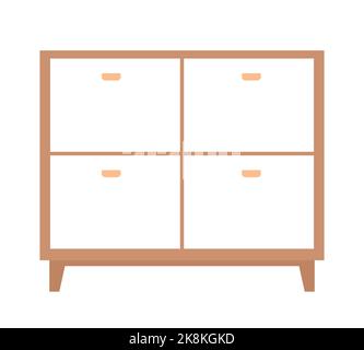 Chest of drawers semi flat color vector object Stock Vector