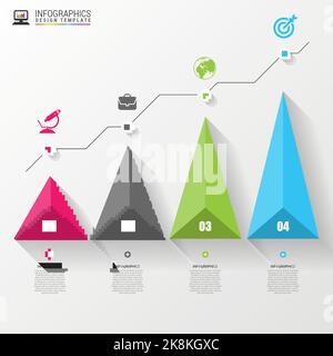 3D graph for infographic. Modern design template. Vector illustration. Stock Vector