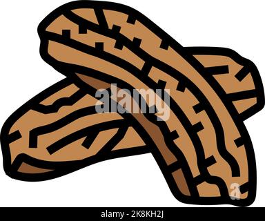 banana dried fruit color icon vector illustration Stock Vector