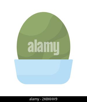 Green bush in planter semi flat color vector object Stock Vector