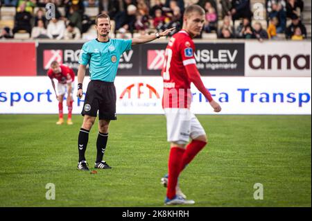 Horsens, Denmark. 23rd Oct, 2022. Referee Jonas Hansen seen during the 3F Superliga match between AC Horsens and Silkeborg IF at Nordstern Arena Horsens in Horsens. (Photo Credit: Gonzales Photo/Alamy Live News Stock Photo