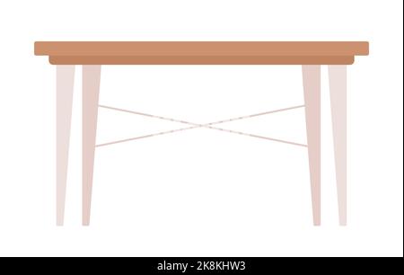 Empty desk semi flat color vector object Stock Vector