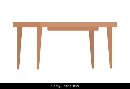 Wooden table semi flat color vector object Stock Vector