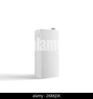 Paper Milk Box 3D Rendering Stock Photo