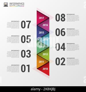 Red vector infographics timeline design template with circle elements ...