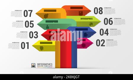 Different Way. Infographics with arrows. Modern template. Vector illustration Stock Vector
