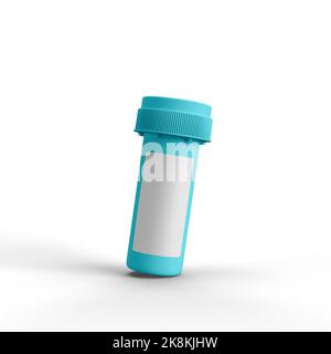 Matte Pill Bottle 3D Rendering Stock Photo