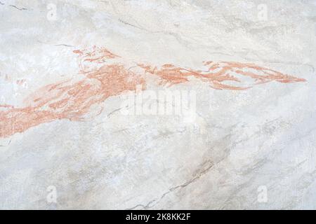 Painted marble pattern on a wall in white pink gray Stock Photo