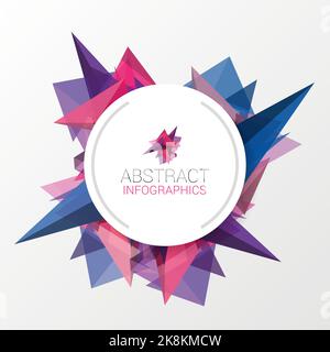 Abstract triangle background with circle for your text. Vector illustration Stock Vector