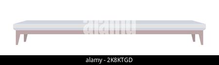 Long bench semi flat color vector object Stock Vector