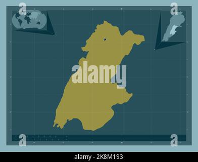 Beqaa, governorate of Lebanon. Solid color shape. Corner auxiliary location maps Stock Photo