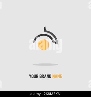 A creative logo inspired from a hedgehog shape with simple lines Stock Vector