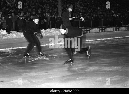 Hamar January 26, 1963. Norwegian skating championships. Here Knut Johannesen (Kuppern) who became Norwegian champion. Photo: Ivar Aaserud / Current / NTB Stock Photo