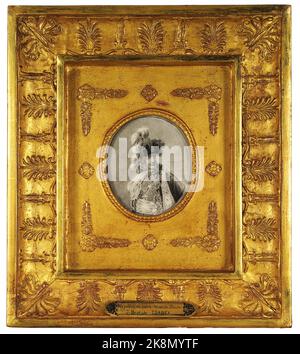 Jean-Baptiste Isabey French school Portrait of Napoleon I in coronation dress Preliminary study for the 5th page of Coronation Book  Black chalk drawing with frame (40 x 30 cm)  Alberto Ricci Photo Stock Photo