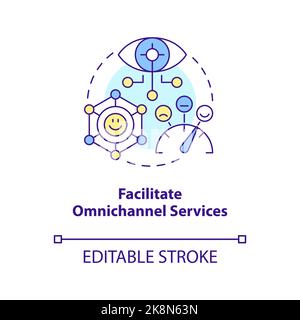 Facilitate omnichannel services concept icon Stock Vector