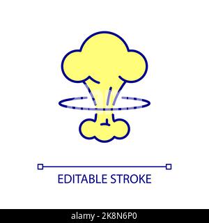 Nuclear explosion RGB color icon Stock Vector