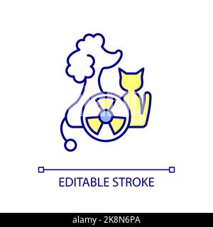 Protect pets from radiation RGB color icon Stock Vector