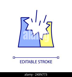 Accident at nuclear plant RGB color icon Stock Vector