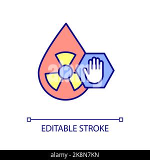 Radioactive contamination of water RGB color icon Stock Vector