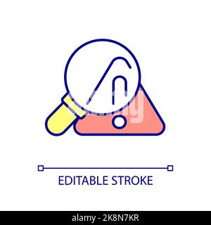 Potential danger analysing RGB color icon Stock Vector