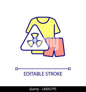 Take off dirty clothing with radioactive dust RGB color icon Stock Vector