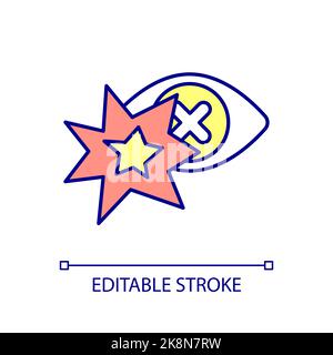 Blindness caused by nuclear flash RGB color icon Stock Vector