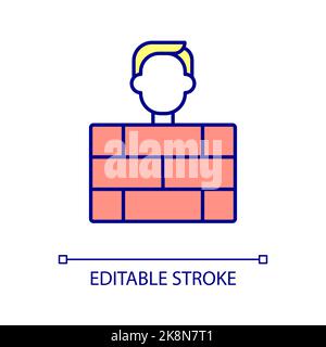 Hide behind barrier RGB color icon Stock Vector