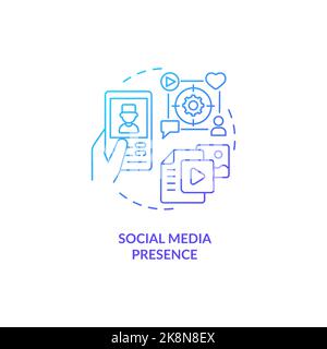Social media platform blue gradient concept icon Stock Vector