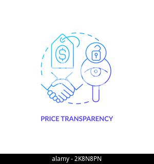 Hospital price standard blue gradient concept icon Stock Vector