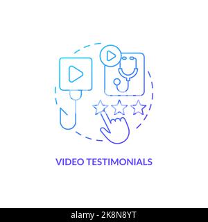 Video review blue gradient concept icon Stock Vector