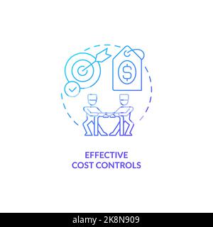 Managing and analyzing financial data blue gradient concept icon Stock Vector