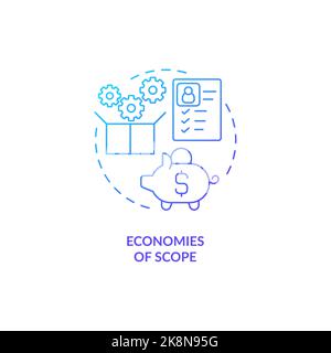 Total cost optimization blue gradient concept icon Stock Vector
