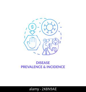 Changes in disease abundance and incidence blue gradient concept icon Stock Vector