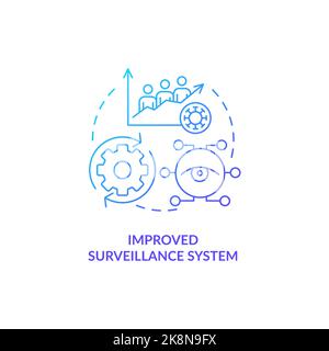 Improved monitoring system blue gradient concept icon Stock Vector
