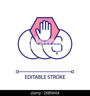 No payment RGB color icon Stock Vector